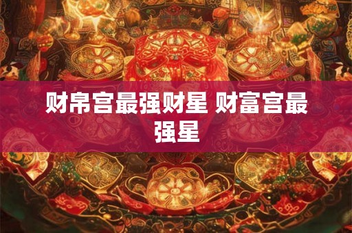 财帛宫最强财星 财富宫最强星
