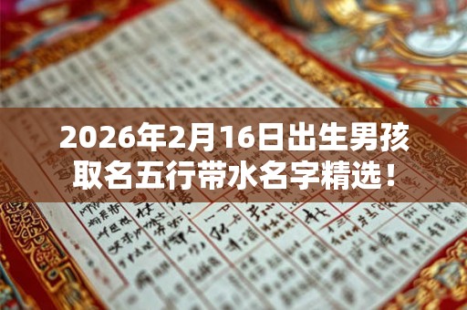 2026年2月16日出生男孩取名五行带水名字精选！