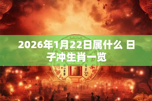 2026年1月22日属什么 日子冲生肖一览