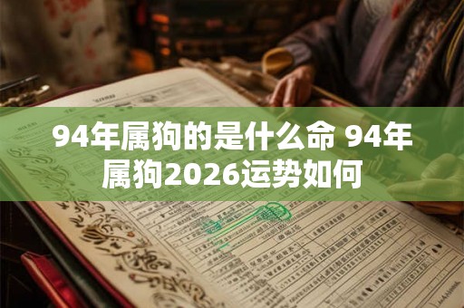 94年属狗的是什么命 94年属狗2026运势如何