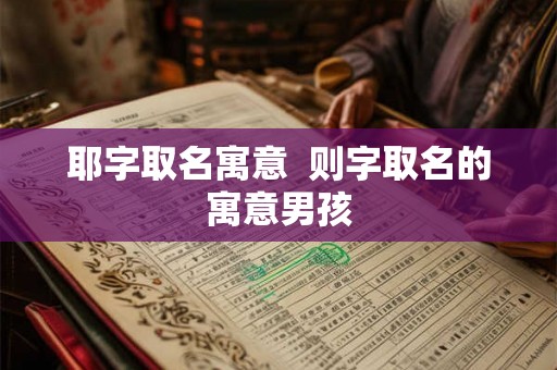 耶字取名寓意  则字取名的寓意男孩