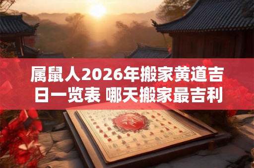 属鼠人2026年搬家黄道吉日一览表 哪天搬家最吉利 属鼠人2026年搬家黄道吉日一览表 哪天搬家最吉利