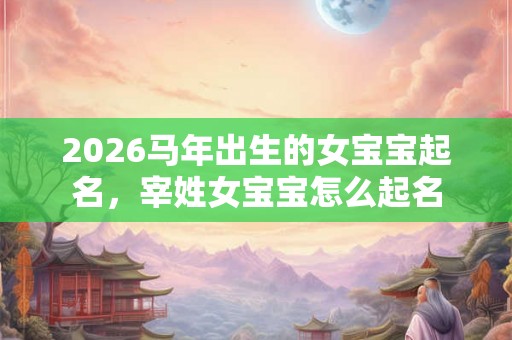 2026马年出生的女宝宝起名，宰姓女宝宝怎么起名
