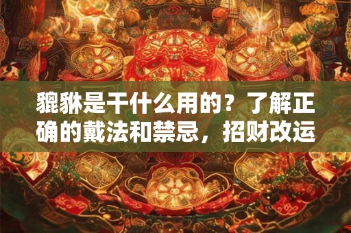 貔貅是干什么用的？了解正确的戴法和禁忌，招财改运利器