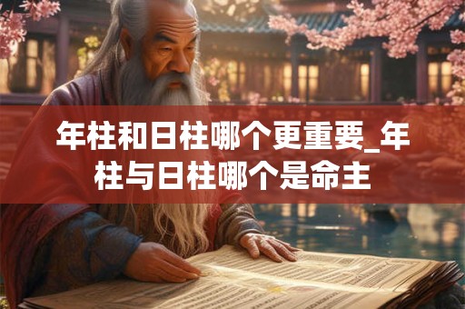 年柱和日柱哪个更重要_年柱与日柱哪个是命主