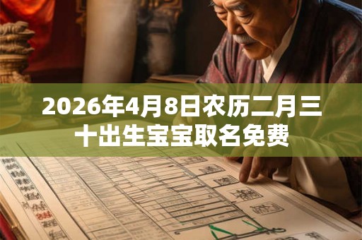 2026年4月8日农历二月三十出生宝宝取名免费