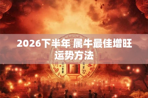 2026下半年 属牛最佳增旺运势方法 2026下半年 属牛最佳增旺运势方法