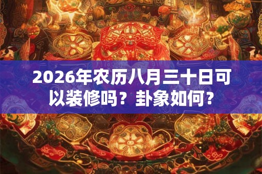 2026年农历八月三十日可以装修吗？卦象如何？