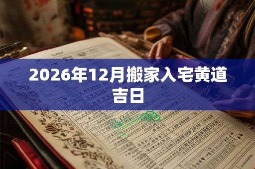 2026年12月搬家入宅黄道吉日 2026年12月搬家入宅黄道吉日