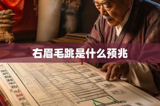 右眉毛跳是什么预兆