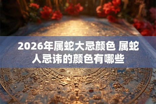 2026年属蛇大忌颜色 属蛇人忌讳的颜色有哪些