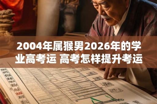 2004年属猴男2026年的学业高考运 高考怎样提升考运
