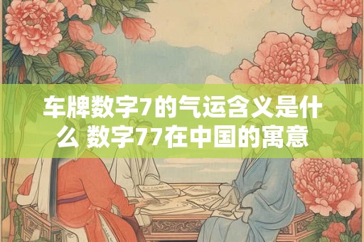车牌数字7的气运含义是什么 数字77在中国的寓意