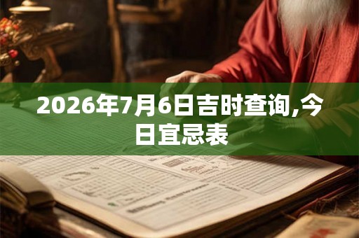2026年7月6日吉时查询,今日宜忌表