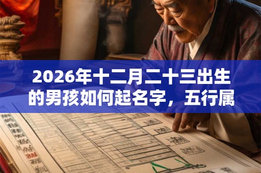 2026年十二月二十三出生的男孩如何起名字，五行属什么