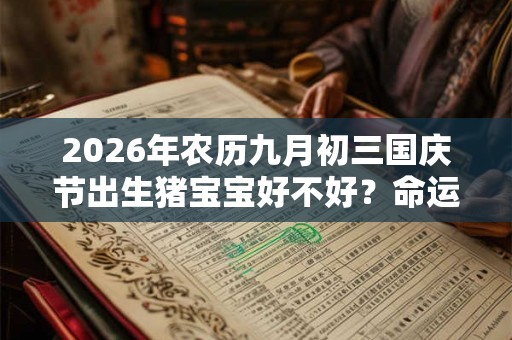 2026年农历九月初三国庆节出生猪宝宝好不好？命运如何？