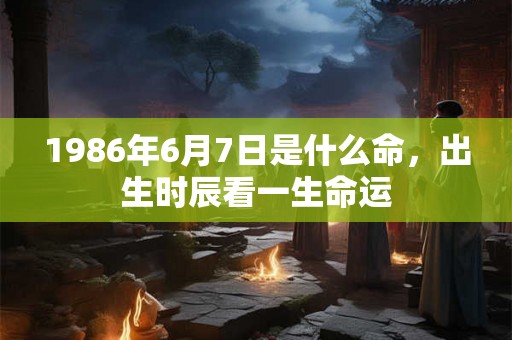 1986年6月7日是什么命，出生时辰看一生命运