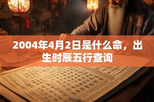 2004年4月2日是什么命，出生时辰五行查询