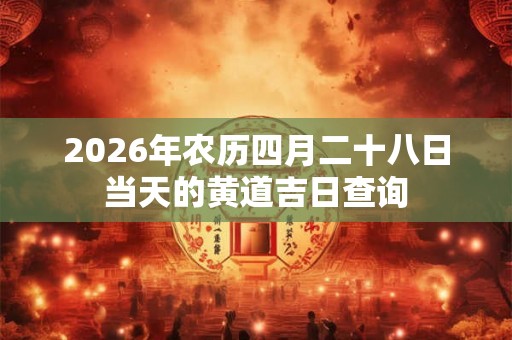 2026年农历四月二十八日当天的黄道吉日查询