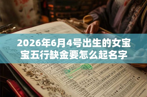 2026年6月4号出生的女宝宝五行缺金要怎么起名字