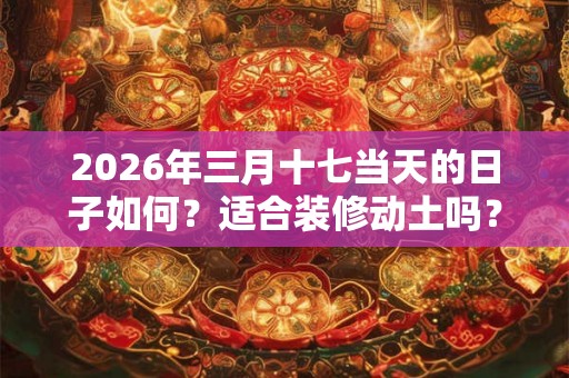 2026年三月十七当天的日子如何？适合装修动土吗？