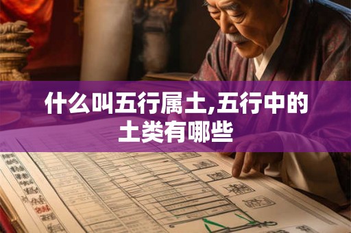 什么叫五行属土,五行中的土类有哪些