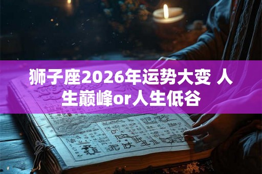 狮子座2026年运势大变 人生巅峰or人生低谷