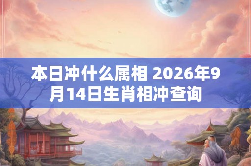 本日冲什么属相 2026年9月14日生肖相冲查询