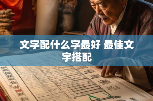 文字配什么字最好 最佳文字搭配