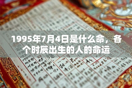 1995年7月4日是什么命，各个时辰出生的人的命运