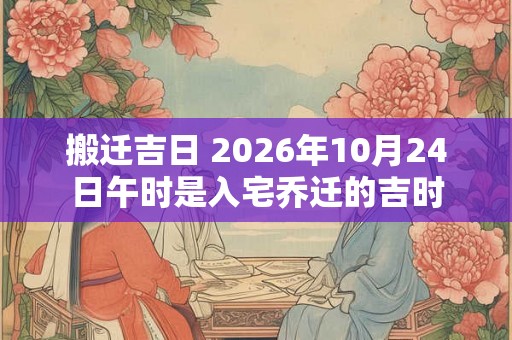 搬迁吉日 2026年10月24日午时是入宅乔迁的吉时