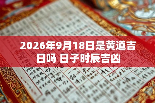 2026年9月18日是黄道吉日吗 日子时辰吉凶