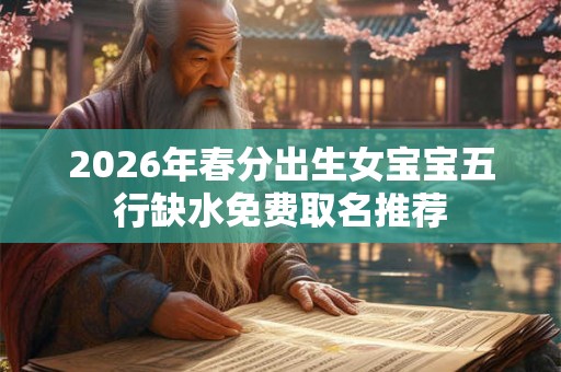 2026年春分出生女宝宝五行缺水免费取名推荐