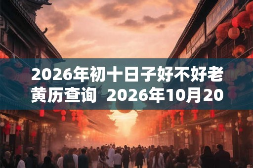2026年初十日子好不好老黄历查询 2026年10月20日黄历 2026年初十日子好不好老黄历查询 2026年10月20日黄历