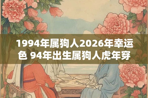 1994年属狗人2026年幸运色 94年出生属狗人虎年穿什么颜色衣服好