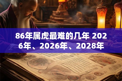 86年属虎最难的几年 2026年、2026年、2028年