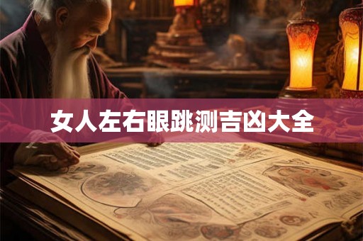 女人左右眼跳测吉凶大全