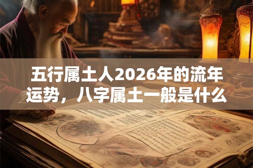 五行属土人2026年的流年运势，八字属土一般是什么命运？