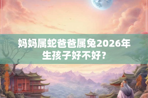妈妈属蛇爸爸属兔2026年生孩子好不好？