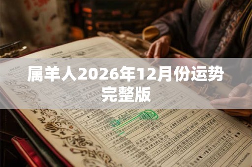 属羊人2026年12月份运势完整版 属羊人2026年12月份运势完整版