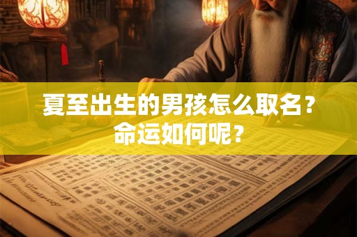 夏至出生的男孩怎么取名？命运如何呢？