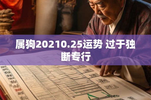 属狗20210.25运势 过于独断专行 属狗20210.25运势 过于独断专行