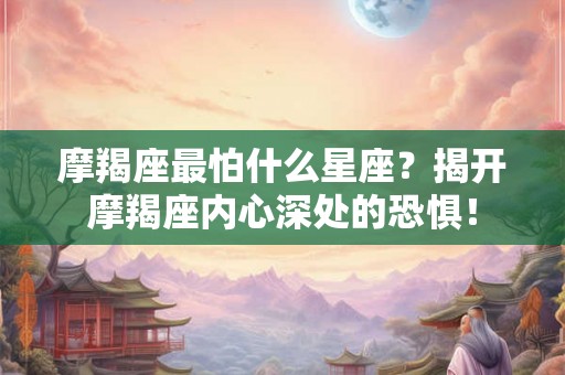 摩羯座最怕什么星座?揭开摩羯座内心深处的恐惧! 摩羯座最怕什么星座?揭开摩羯座内心深处的恐惧!