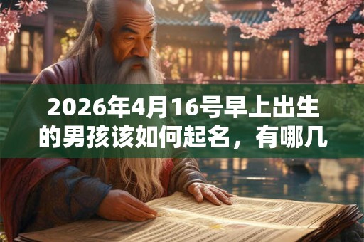 2026年4月16号早上出生的男孩该如何起名，有哪几种方法？