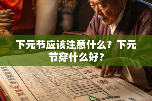 下元节应该注意什么？下元节穿什么好？