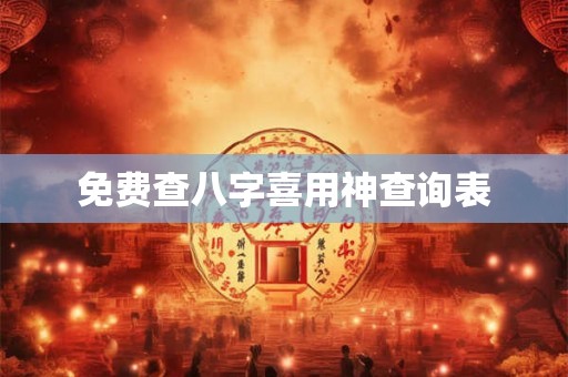 免费查八字喜用神查询表