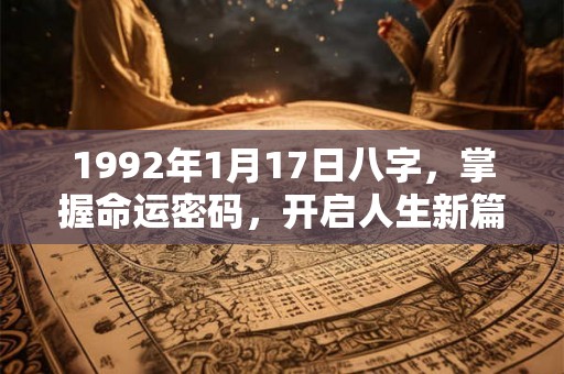 1992年1月17日八字，掌握命运密码，开启人生新篇章！