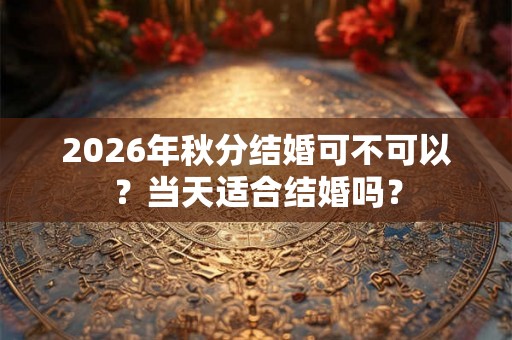 2026年秋分结婚可不可以？当天适合结婚吗？