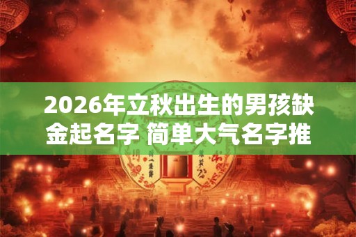 2026年立秋出生的男孩缺金起名字 简单大气名字推荐