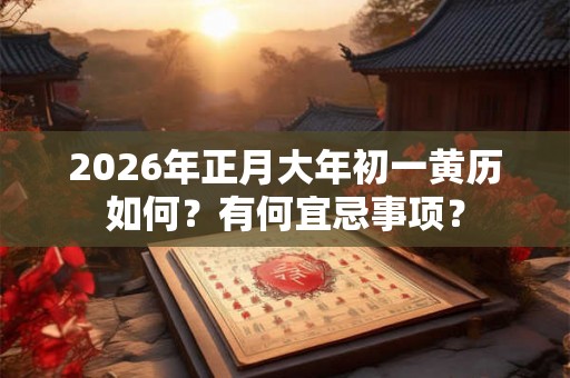 2026年正月大年初一黄历如何？有何宜忌事项？